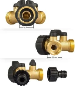 Merkloos Y Stuk Kraan - Kraan Splitter - Waterverdeler - Buitenkraan - Waterverdeler 2 Weg – Messing -Best Garden Tools Store 1040x1200 3