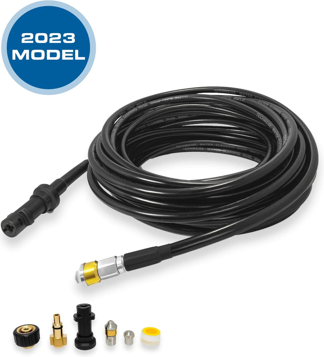 Techweise - Rioolslang Voor O.a. Kärcher - 15M - Met Roterende En Voorwaartse Kop 1 Techweise - Rioolslang Voor O.a. Kärcher - 15M - Met Roterende En Voorwaartse Kop