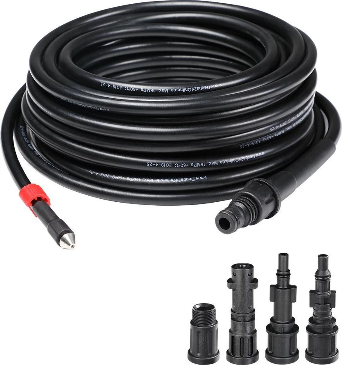 Deuba Rioolreiniging Set -15 M 160 Bar - Incl. 4 Adapters 2 Deuba Rioolreiniging Set -15 M 160 Bar - Incl. 4 Adapters - Image 2