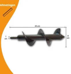 Grondboor Voor Boormachine - 8x25 Cm - Zwart -Best Garden Tools Store 1154x1200