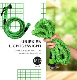 Uitrekbare Tuinslang Tot 15 Meter Van MD-goods ® - Tuinsproeier - Tuin Besproeien - Waterslang - Sproeikop - Groen - Flexibel Elastisch -Best Garden Tools Store 1154x1200 3