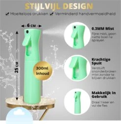 Merkloos BeautyFit - Mist Sprayer Groen - Mist Verstuiver Water- Haarspuit Kapper - Waterspray - Waterverstuiver Haar - Spuitfles Haar - Plantenspuit - 300 Ml -Best Garden Tools Store 1166x1200 3