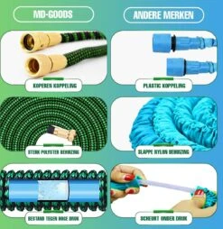 MD-Goods ® Super Sterk Uitrekbare Tuinslang Tot 30 Meter + GRATIS Tas En Koppelstuk - Tuinsproeier - Tuin Besproeien - Waterslang - Sproeikop - Groen - Flexibel Elastisch -Best Garden Tools Store 1169x1200 5