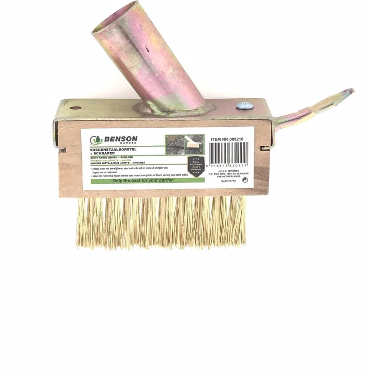 Benson Onkruidborstel - Voegenkrabber - Onkruidkrabber - Zonder Steel - Messing - Met Haak 1 Benson Onkruidborstel - Voegenkrabber - Onkruidkrabber - Zonder Steel - Messing - Met Haak