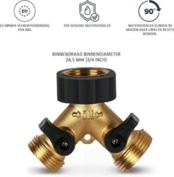 Y Stuk Kraan - Kraan Splitter - Waterverdeler - Buitenkraan - Waterverdeler 2 Weg – Messing - Afzonderlijk Af Te Sluiten -Best Garden Tools Store 1177x1200 2