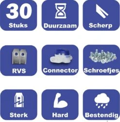Mesjes Voor Gardena Robotmaaier - Husqvarna Automower - 30st - RVS Coated - Plastic Box + CONNECTOR -Best Garden Tools Store 1180x1200
