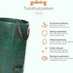 Goliving Tuinafvalzak - Set Van 2- Tuinafvalzakken Opvouwbaar - Tuinzak - Tuinafvalemmer - 2x 280 Liter - Groen -Best Garden Tools Store 1195x1200 6