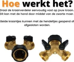 Horvitus Waterverdeler 2 Weg - Y Stuk Kraan Splitter - Voor Europese Kranen - Messing -Best Garden Tools Store 1200x1009 5