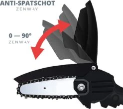 Zenway - Mini Kettingzaag - Snoeizaag - Kettingzaag - Kettingzaag Elektrisch Met 1 Accu- Inclusief Koffer - 1 Extra Accu - Zwart -Best Garden Tools Store 1200x1064 2