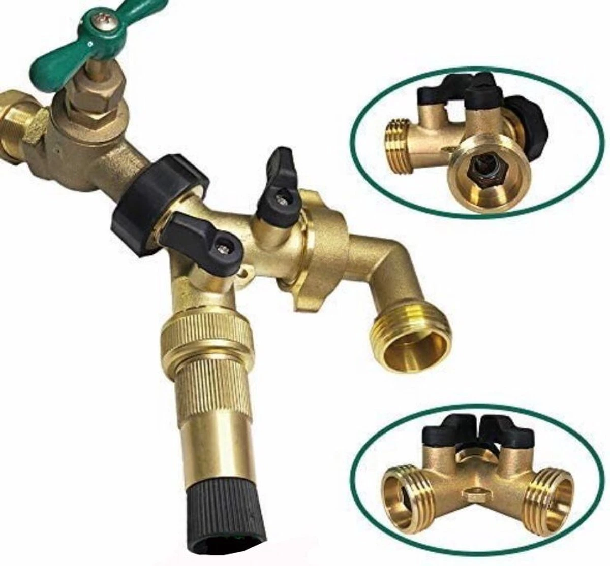 Y Stuk Kraan Splitter – Aanvoer Y Stuk Voor Wasmachine - Waterverdeler - Buitenkraan - Waterverdeler 2 Weg – Messing - 3 Y Stuk Kraan Splitter – Aanvoer Y Stuk Voor Wasmachine - Waterverdeler - Buitenkraan - Waterverdeler 2 Weg – Messing - - Image 3