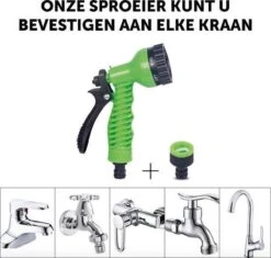Merkloos Tuinslang - Tuinslag Flexibel - Tuinslag Flexibel 15M -15 Meter - Tuinslangen - Uitrekbaar - Met Koppelstuk - 7 In 1 Sproeikop -Best Garden Tools Store 1200x1143 2