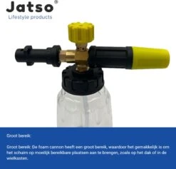Jatso® Foam Cannon - Snow Foam - Foam Gun - Schuimlans - Foam Gun Auto - Foam Lance - Schuimsproeier - Snow Foam Cannon - Past Op Karcher K1 T/m K7 - Messing - Afneembaar Pistool -Best Garden Tools Store 1200x1153 4