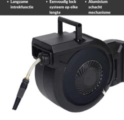 Buxibo - Wandslangenbox 20 Meter + 2 Meter - Tuinslang Met Haspel - 9 Sproei Standen - Slangenhouder 180° Draaibaar - Tuinslanghaspel Zwart+ Gratis Sproeier - Zwart -Best Garden Tools Store 1200x1161 1