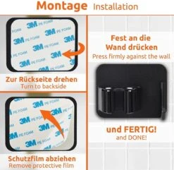 BOTC Bezemhouder - 4 Stuks - RVS - Bezem Ophangsysteem - Bezem Houder - Tuingereedschap - Zwart -Best Garden Tools Store 1200x1170 3