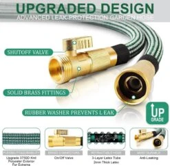 IBright Extra Sterke Uitrekbare Tuinslang - Flexibel - 15 Meter - Inclusief Opbergtas ,Sproeier ,Koppelstuk En Ophanghaak - Groen -Best Garden Tools Store 1200x1177 8