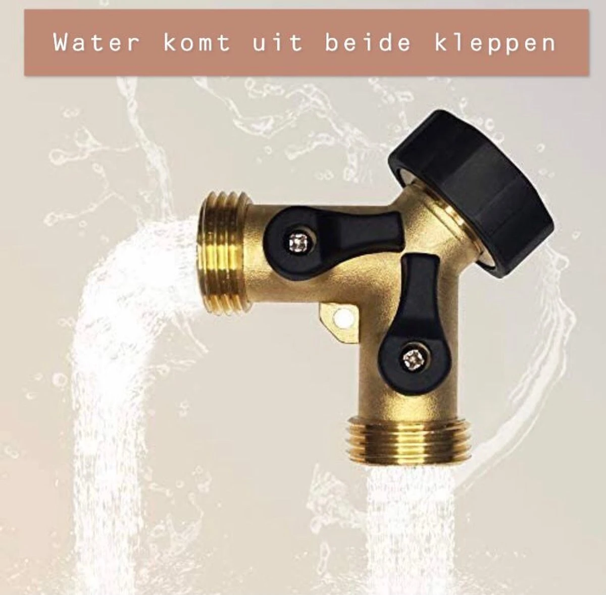 Y Stuk Kraan Splitter – Aanvoer Y Stuk Voor Wasmachine - Waterverdeler - Buitenkraan - Waterverdeler 2 Weg – Messing - 2 Y Stuk Kraan Splitter – Aanvoer Y Stuk Voor Wasmachine - Waterverdeler - Buitenkraan - Waterverdeler 2 Weg – Messing - - Image 2