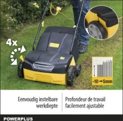 Powerplus POWXG7513 Elektrische Verticuteermachine - Mos Verwijderaar - 1400W - 320mm Maaibreedte - 45L Opvangbak - Incl. Gazonbeluchter/grasbeluchter -Best Garden Tools Store 1200x1180