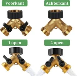 Y Stuk Kraan - Kraan Splitter - Waterverdeler - Buitenkraan - Waterverdeler 2 Weg – Messing - Afzonderlijk Af Te Sluiten -Best Garden Tools Store 1200x1193 5