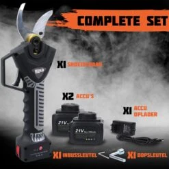 Reichlër® Elektrische Snoeischaar - 40 Mm Snijdiameter - 2x Accu - Anti-cut Functie - Heggenschaar - Takkenschaar - Zwart -Best Garden Tools Store 1200x1195 1