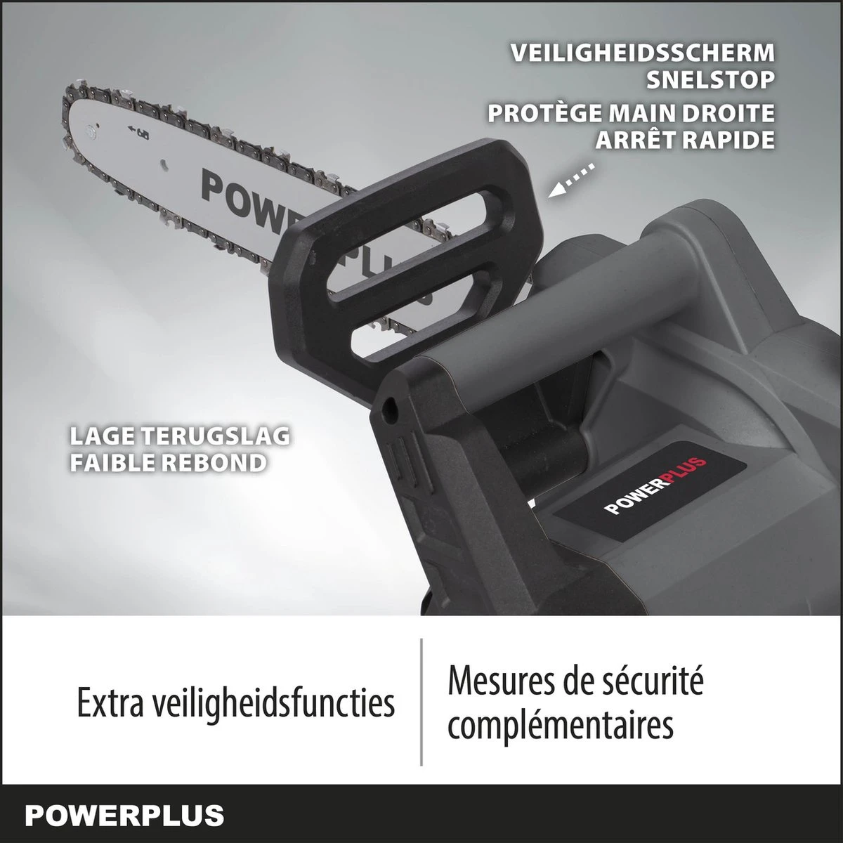 Powerplus POWEG10110 Elektrische Kettingzaag - 2200W - Zwaardlengte 400mm - Automatische Kettingsmering - Incl. 1x Ketting En 1x Zwaard 5 Powerplus POWEG10110 Elektrische Kettingzaag - 2200W - Zwaardlengte 400mm - Automatische Kettingsmering - Incl. 1x Ketting En 1x Zwaard - Image 5