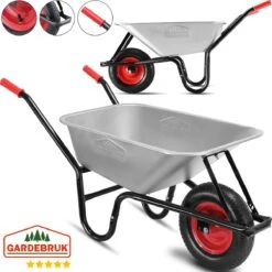 Gardebruk Kruiwagen 100L - Luchtband - 250kg Draagkracht Zilver -Best Garden Tools Store 1200x1200 1020