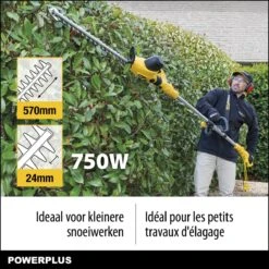 Powerplus POWXG2043 Elektrische Heggenschaar - 750W - Snoeien En Knippen - Zwaardlengte 570mm - Mesafstand 24mm - Telescopisch - Draaibaar Handvat - Haagschaar Voor Tuinonderhoud -Best Garden Tools Store 1200x1200 1117
