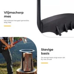 Maatworkz - Houtklover + Hamer - Houtsplijter - Houtkliever - Houtklover Voor Aanmaakhout - Gietijzer - Zwart -Best Garden Tools Store 1200x1200 1292