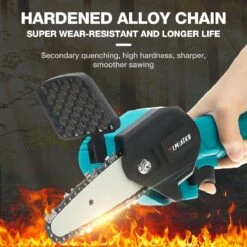 Merkloos Mini Accu Kettingzaag - 4 Inch Elektrische Boomzaag - Handkettingzaag - Met 2 Accu En 1 Oplader - Voor Tuinboom Ranch Bomen Snijden Hout- Blauw -Best Garden Tools Store 1200x1200 1306