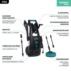 VONROC PRO Hogedrukreiniger V25-2 – 2500W – 195 Bar – 468 L/h – Duurzame Inductiemotor – Incl. 8m Slang, Slanghaspel, Terrasreiniger, Reinigingstank En Meer 15 VONROC PRO Hogedrukreiniger V25-2 – 2500W – 195 Bar – 468 L/h – Duurzame Inductiemotor – Incl. 8m Slang, Slanghaspel, Terrasreiniger, Reinigingstank En Meer -Best Garden Tools Store 1200x1200 161