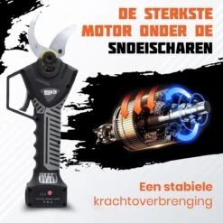 Reichlër® Elektrische Snoeischaar - 40 Mm Snijdiameter - 2x Accu - Anti-cut Functie - Heggenschaar - Takkenschaar - Zwart -Best Garden Tools Store 1200x1200 25