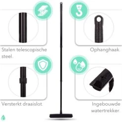 CLEANLY® Rubberen Bezem Met Vloerwisser - Kappersbezem - Zachte Bezem Binnen & Buiten - Vloertrekker Met Steel - 68-150 Cm 19 CLEANLY® Rubberen Bezem Met Vloerwisser - Kappersbezem - Zachte Bezem Binnen & Buiten - Vloertrekker Met Steel - 68-150 Cm -Best Garden Tools Store 1200x1200 338