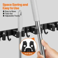 BOTC Bezemhouder - 5 Houders 6 Haken - Gereedschapshouder - Zeflklevend - Bezem Ophangsysteem - Ophanghaken - Tuingereedschap -Best Garden Tools Store 1200x1200 344