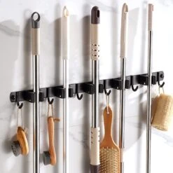 BOTC Bezemhouder - 5 Houders 6 Haken - Gereedschapshouder - Zeflklevend - Bezem Ophangsysteem - Ophanghaken - Tuingereedschap -Best Garden Tools Store 1200x1200 345