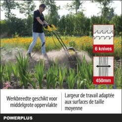 Powerplus POWXG72010 Tuinfrees - 1500W - Werkbreedte 450mm - Werkdiepte Max. 220mm - Incl. 6 Messen En Wielen -Best Garden Tools Store 1200x1200 349