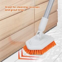 Merkloos Vloerschrobber - Bad Tegel Borstel Scrubber - Met 107cm Verstelbaar Lange - Voor Reiniging Badkamer Keuken Keramische Tegel - Oranje -Moederdag Cadeautje -Best Garden Tools Store 1200x1200 381