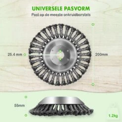 Merkloos SlimShop Onkruidborstel - Bosmaaier Grastrimmer - Onkruid - Onkruidkrabber - Voegenborstel - Onkruidverwijderaar - Max 10.000 Toerental P/m - 20CM -Best Garden Tools Store 1200x1200 455