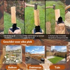 Miseru Houtklover – Geen Bijl Nodig – No Axe - Houtsplijter – Houtkliever – HANDMADE In Holland - Houtklover Voor Aanmaakhout – Metaal -Best Garden Tools Store 1200x1200 48