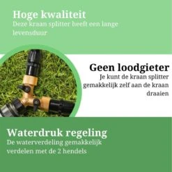Y Stuk Kraan - Kraan Splitter - Waterverdeler - Buitenkraan - Waterverdeler 2 Weg – Messing - Afzonderlijk Af Te Sluiten -Best Garden Tools Store 1200x1200 576
