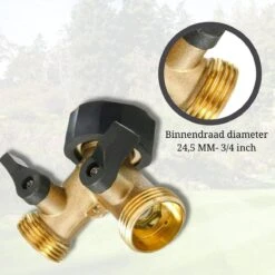 Y Stuk Kraan - Kraan Splitter - Waterverdeler - Buitenkraan - Waterverdeler 2 Weg – Messing - Afzonderlijk Af Te Sluiten -Best Garden Tools Store 1200x1200 578
