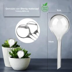Waterdruppelaar Set Van 12 Stuks - Waterdruppelaar Voor Planten - Watergeefsysteem - Waterbol Irrigatiesysteem - Automatisch Druppelsysteem Voor Kamerplanten & Tuin - Watergever - Transparant - 15cm -Best Garden Tools Store 1200x1200 671