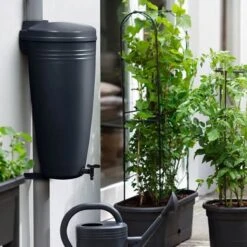 Elho Green Basics Rain Catcher 33 - Regenton Voor Balkonbuiten - Ø 33.5 X H 73.5 Cm - Zwart/Living Black -Best Garden Tools Store 1200x1200 897