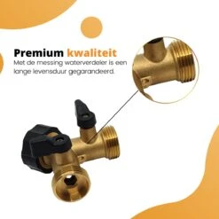 Horvitus Waterverdeler 2 Weg - Y Stuk Kraan Splitter - Voor Europese Kranen - Messing -Best Garden Tools Store 1200x1200 923