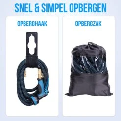 Strex Flexibele Tuinslang 15M Met Sproeikop - Uitrekbaar - Incl. Koppelingen, Ophanghaak & Opbergzak -Best Garden Tools Store 1200x1200 932