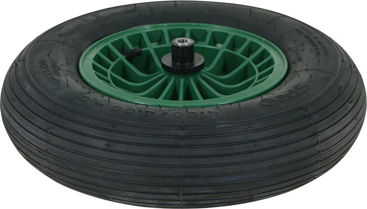 FORT 2PLy Kruiwagenwiel 400x100mm, Kunststof Velg, Kleur Groen, Luchtband 2 FORT 2PLy Kruiwagenwiel 400x100mm, Kunststof Velg, Kleur Groen, Luchtband - Image 2