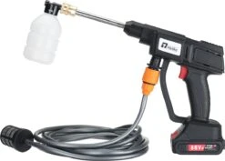 Merkloos Elektrische Accu-Hogedrukreiniger - 20Bar - Multifunctioneel Mondstuk - Draagbaar Oplaadbaar Snoerloos - Reinigingsspuitpistool - Met Rijke Accessoires - Voor Makita 18V-batterij - Voor Auto, Tuin, Terras, Raam (Zwart) -Best Garden Tools Store 1200x858