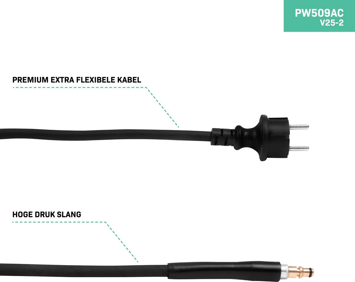 VONROC PRO Hogedrukreiniger V25-2 – 2500W – 195 Bar – 468 L/h – Duurzame Inductiemotor – Incl. 8m Slang, Slanghaspel, Terrasreiniger, Reinigingstank En Meer 6 VONROC PRO Hogedrukreiniger V25-2 – 2500W – 195 Bar – 468 L/h – Duurzame Inductiemotor – Incl. 8m Slang, Slanghaspel, Terrasreiniger, Reinigingstank En Meer - Image 6