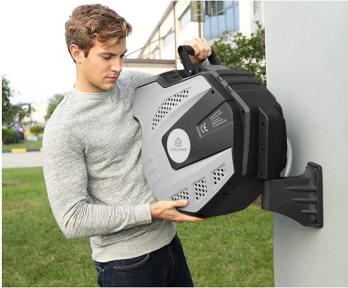 CoolHome Wandslangenbox 15 Meter + 1,5 Meter - Tuinslang Met Haspel- Slangenhouder 180° Draaibaar - Tuinslanghaspel Zwart - Grijs 8 CoolHome Wandslangenbox 15 Meter + 1,5 Meter - Tuinslang Met Haspel- Slangenhouder 180° Draaibaar - Tuinslanghaspel Zwart - Grijs - Image 8