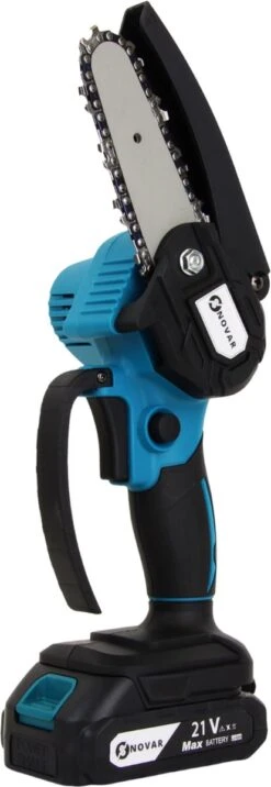 NovarGarden® Mini Kettingzaag NG1 - Met 2x Accu - Takkenzaag - Snoeizaag - Electrisch - Handzaag - Boomzaag - 21V -Best Garden Tools Store 414x1200