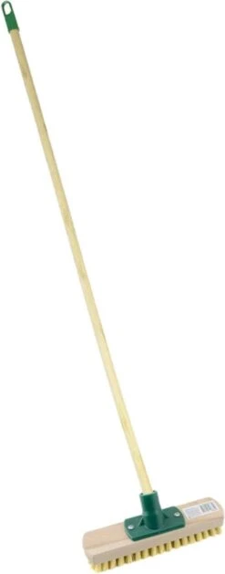 Merkloos Luiwagen/schrobbezem Met Steel - Hout - 24 Cm