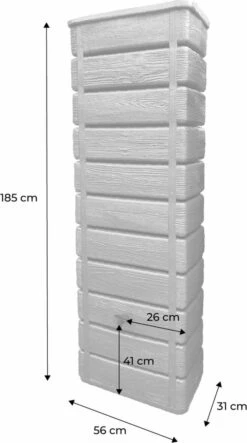 Regenton Muurtank, Grandval 300L, Antraciet Kunststof, Imitatiehout, Met Gootaansluitset Inbegrepen -Best Garden Tools Store 669x1200 1